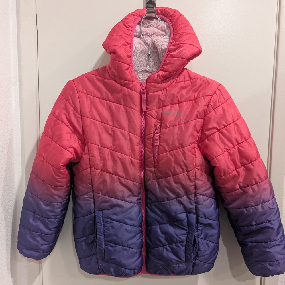 Eddie Bauer Kids Pink and Purple Puffer Jacket
